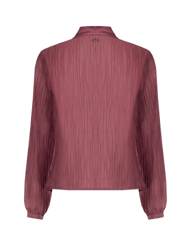 Camicia Plisse In Misto Lyocell Con Fiocco Rinascimento