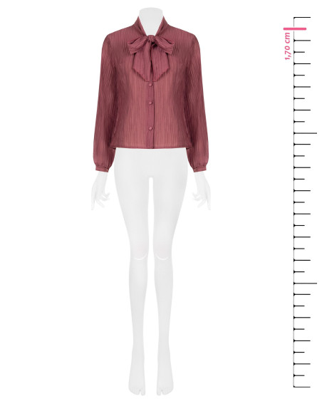 Camicia Plisse In Misto Lyocell Con Fiocco Rinascimento