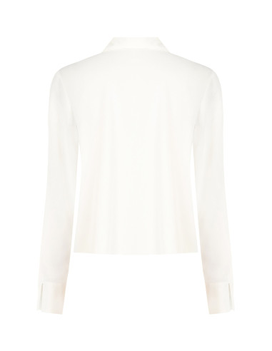Chemise en satin mat avec partie centrale plissée et boutons dissimulés « Rinascimento »