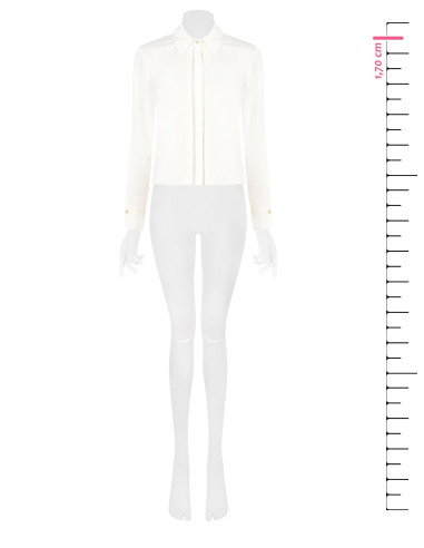 Matte Satin Blouse with Pleated Centre Panel and Hidden Buttons by Rinascimento
