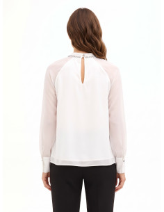Blouse ample en mousseline avec des cristaux sur l'encolure « Rinascimento » 2
