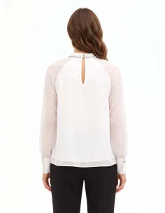 Blouse ample en mousseline avec des cristaux sur l'encolure « Rinascimento » 2