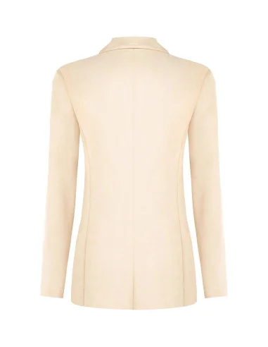 Veste blazer en simili-cuir de daim avec bouton effet nacre « Rinascimento »