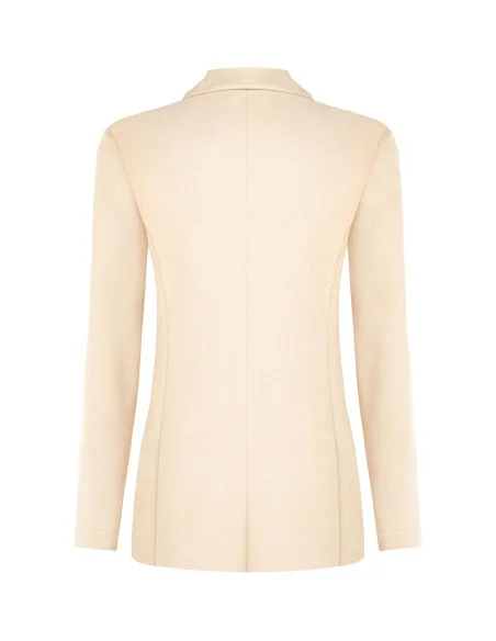 Veste blazer en simili-cuir de daim avec bouton effet nacre « Rinascimento »