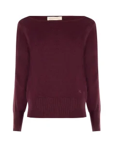 Sweater with a boat neckline and an embroidered ‘RR’ logo – Rinascimento