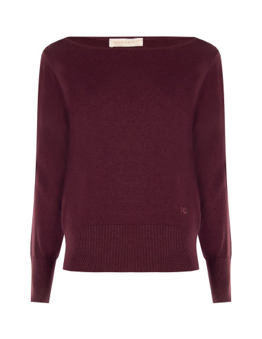 Sweater with a boat neckline and an embroidered ‘RR’ logo – Rinascimento