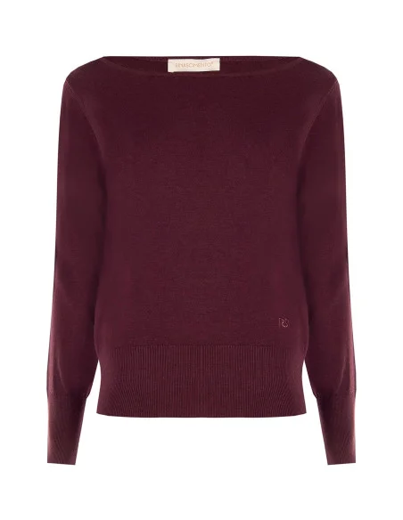 Pull à encolure en bateau et logo RR brodé « Rinascimento »