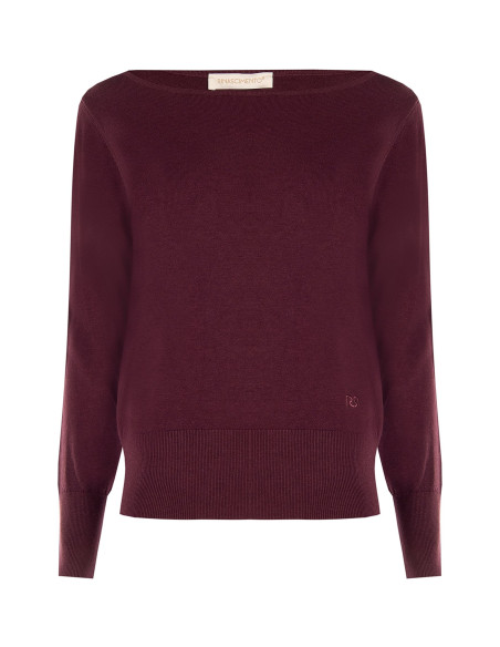Sweater with a boat neckline and an embroidered ‘RR’ logo – Rinascimento