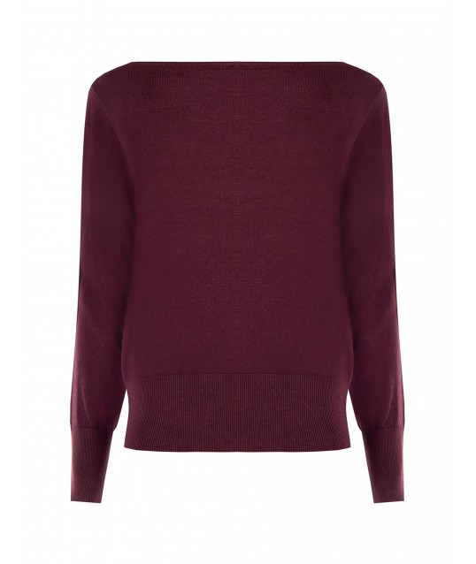 Sweater with a boat neckline and an embroidered ‘RR’ logo – Rinascimento