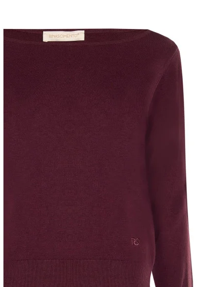 Maglione Con Scollo A Barchetta E Logo Rr Ricamato Rinascimento