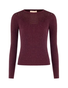 Pull moulant à larges côtes avec lurex « Rinascimento »