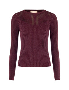 Rinascimento Fitted Sweater with Wide Ribbing and Lurex