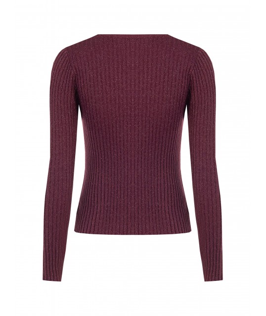Rinascimento Fitted Sweater with Wide Ribbing and Lurex
