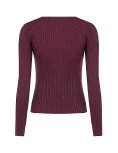 Rinascimento Fitted Sweater with Wide Ribbing and Lurex 2