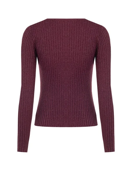 Pull moulant à larges côtes avec lurex « Rinascimento »
