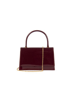 Glossy Patent Leather Handbag with ‘Rinascimento’ Chain Shoulder Strap