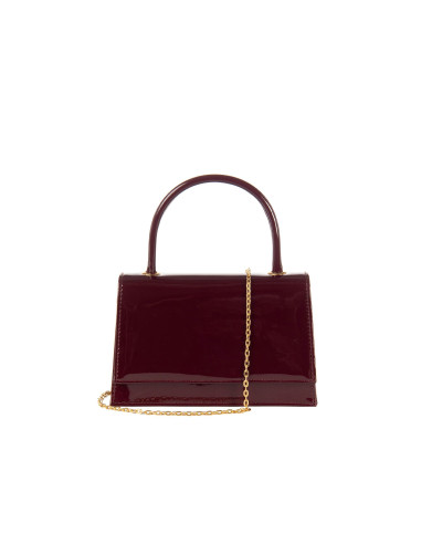 Borsa A Mano In Vernice Lucida Con Tracolla Catena Rinascimento