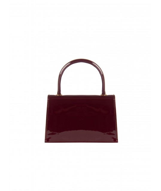 Sac à main en cuir verni brillant avec bandoulière à chaîne « Rinascimento »