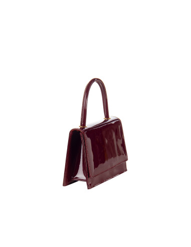 Glossy Patent Leather Handbag with ‘Rinascimento’ Chain Shoulder Strap