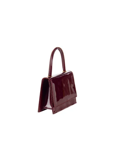 Glossy Patent Leather Handbag with ‘Rinascimento’ Chain Shoulder Strap