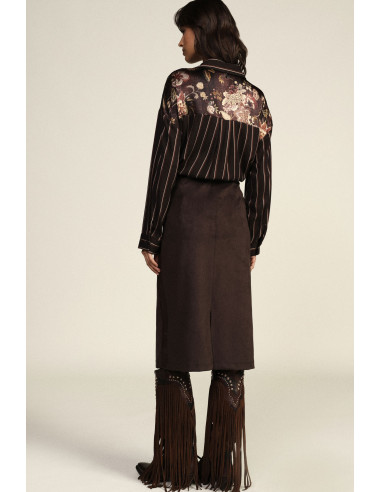 Jupe midi taille haute à coupe droite Dixie