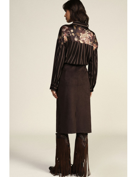 Dixie High-Waisted Straight-Cut Midi Skirt
