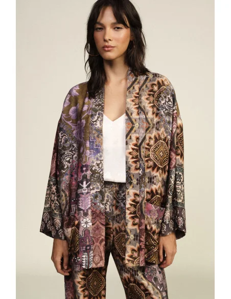 Cappotto Duster Stampa Geometrica Fantasia Oversize Dixie