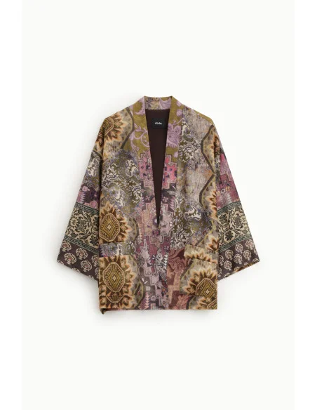 Dixie Oversized Geometric Print Duster Coat