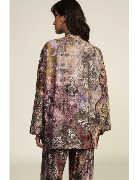 Dixie Oversized Geometric Print Duster Coat