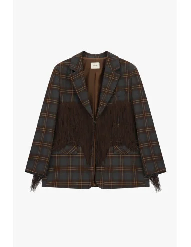 Blazer à carreaux avec franges décoratives Dixie
