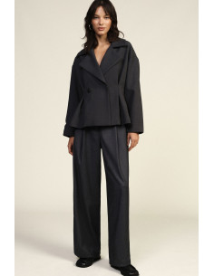 High-waisted Palazzo Trousers with Belt and Pleats by Dixie