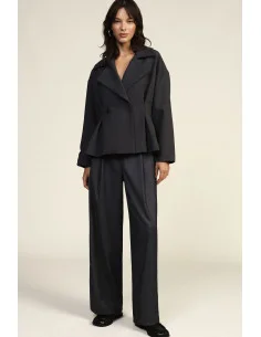 Pantaloni Palazzo Vita Alta Con Cintura E Pinces Dixie