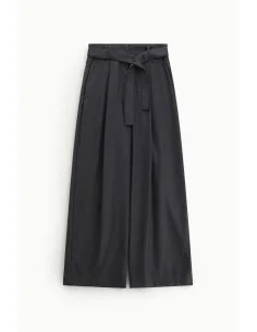 High-waisted Palazzo Trousers with Belt and Pleats by Dixie 2