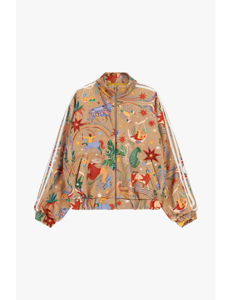 Dixie Bomber Jacket with Zodiac Sign Print and Front Zip