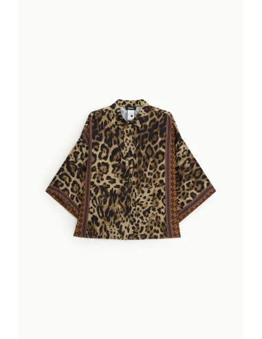 Camicia Ampia Fantasia Animalier Maniche Tre Quarti Dixie