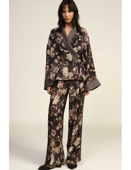 Pantalon palazzo large à imprimé floral Dixie