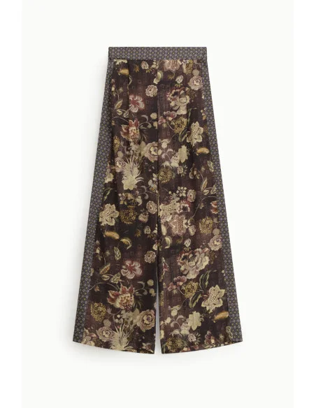 Pantaloni Palazzo Stampa Floreale A Gamba Larga Dixie