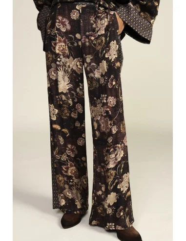 Wide-Leg Palazzo Trousers with Floral Print Dixie