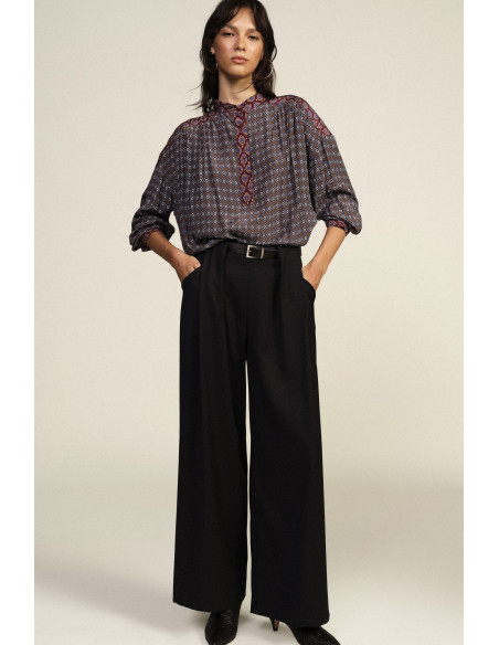 Pantaloni Palazzo Con Cintura In Vita E Pince Dixie