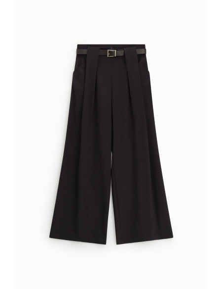 Pantalon palazzo avec ceinture à la taille et pinces Dixie