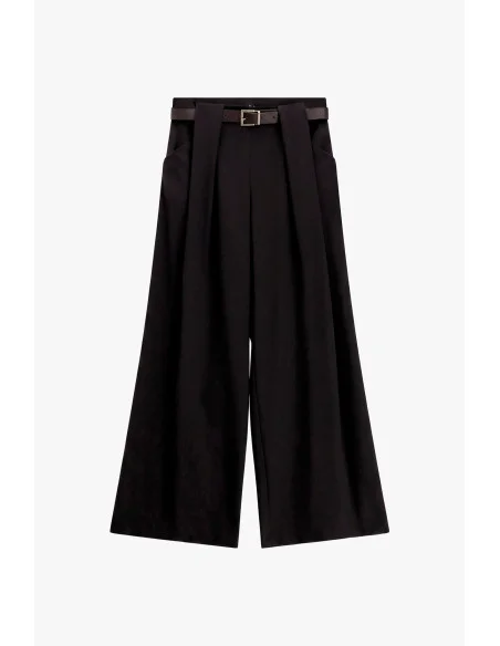 Palazzo Trousers with Waist Belt and Pleats Dixie