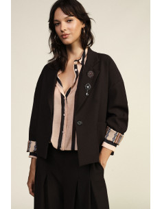 Blazer court avec boutons décoratifs et poches avant Dixie - Vestit...