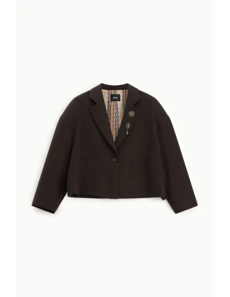 Blazer court avec boutons décoratifs et poches frontales Dixie