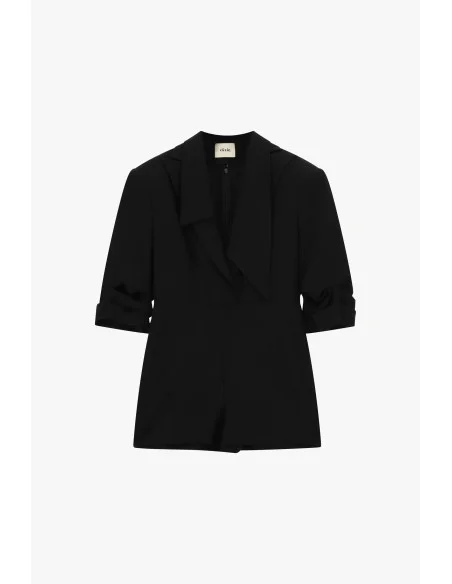 Short Jumpsuit with Lapel Collar and Ruffled Sleeves Dixie