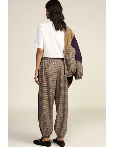 Pantalon de jogging à motif micro-carreaux avec bandes latérales Dixie