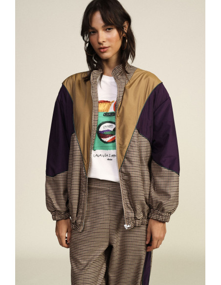 Bomber Con Motivo A Quadretti E Inserti Geometrici Dixie