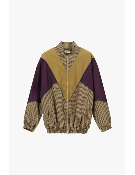 Bomber à motif à carreaux et empiècements géométriques Dixie
