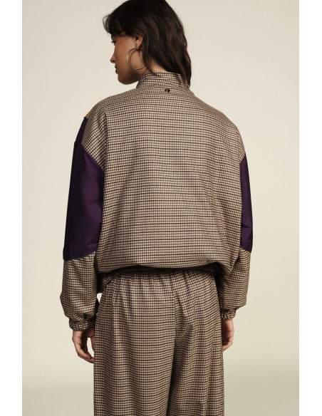 Bomber Con Motivo A Quadretti E Inserti Geometrici Dixie