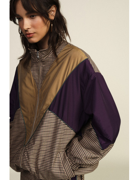 Bomber Con Motivo A Quadretti E Inserti Geometrici Dixie