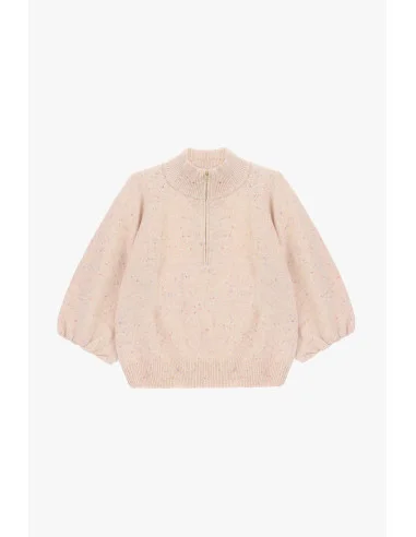 Zip-Up Sweater With Balloon Sleeves Dixie